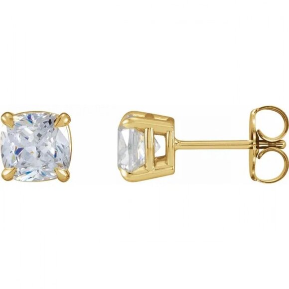 Cushion Diamond Studs 14K Yellow Gold (1.44 Ct H I Si) C54200054 - Picture 1 of 6
